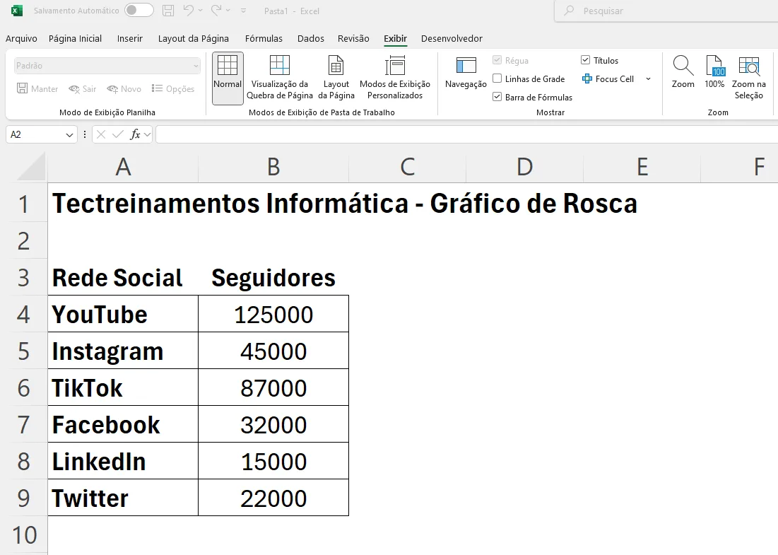 Exercício 2 de Excel