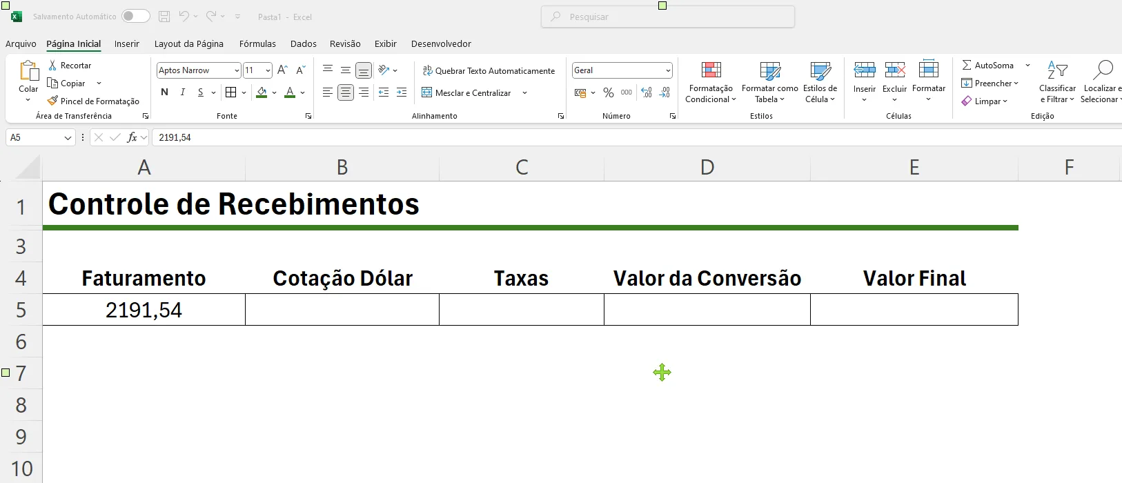 Exercício 4 de Excel